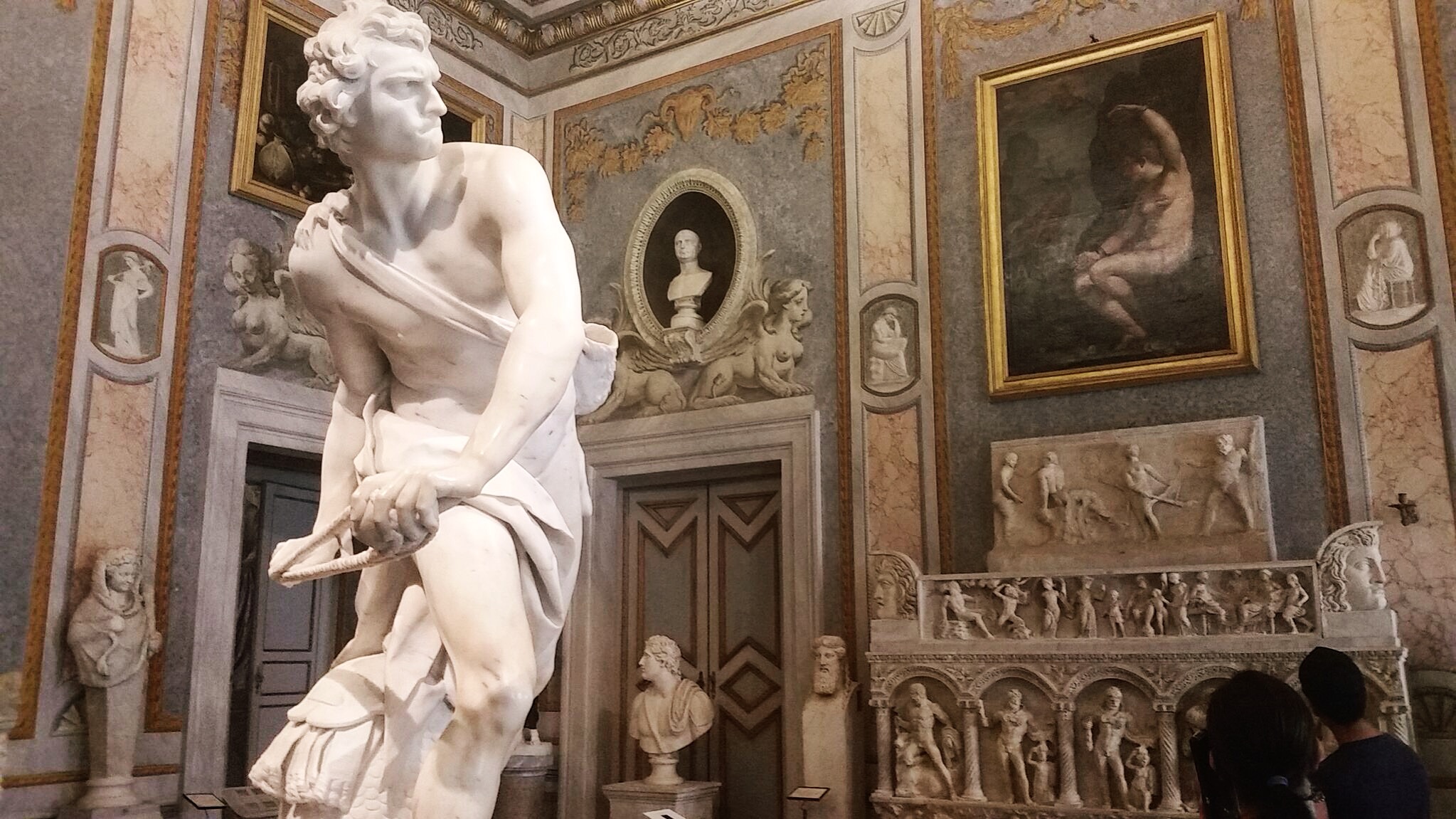 sculptor-Gian Lorenzo Bernini's-David-Galleria Borghese-Rome